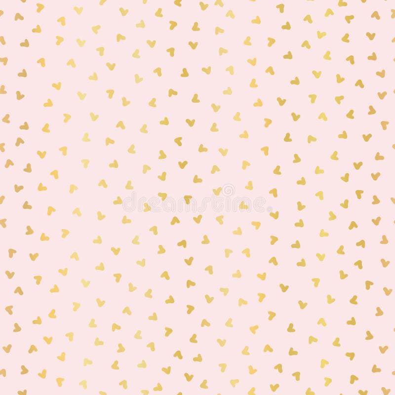 Luxe Rose Gold Love Hearts Sprinkles texturmodell, sömlös vektor stock illustrationer Luxe Rose Gold Love Hearts Sprinkles texturmodell, sömlös vektor stock illustrationer