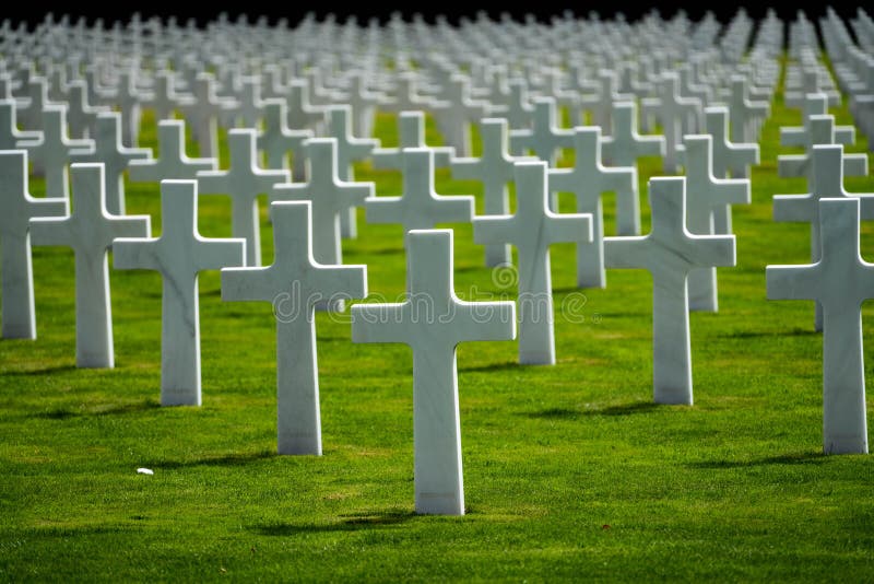 Luxembourg American Cemetery & Memorial crosses royalty free stock image Luxembourg American Cemetery & Memorial crosses royalty free stock image