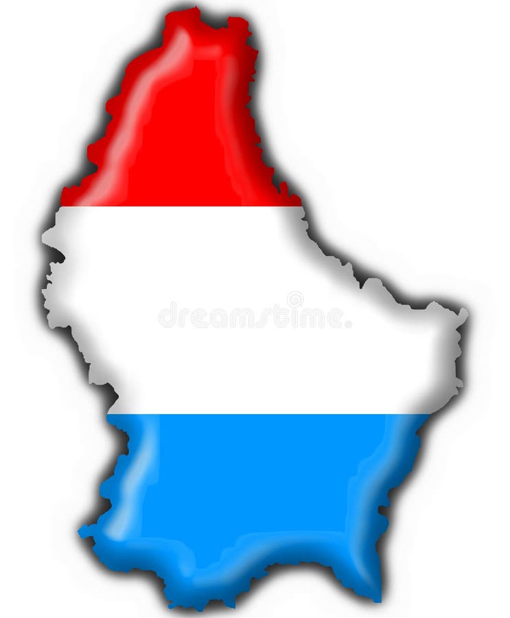 Luxembourg button flag map shape