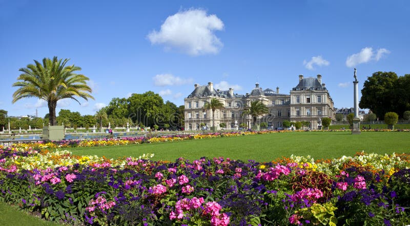 Luxembourg Palace in Jardin du Luxembourg in Paris