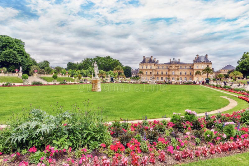 Luxembourg Palace and park in Paris, the Jardin du Luxembourg, o