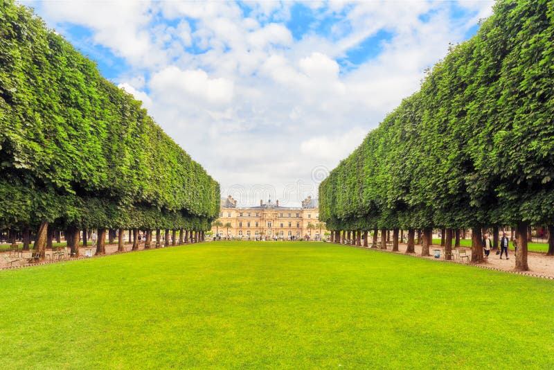 Luxembourg Palace and park in Paris, the Jardin du Luxembourg, o