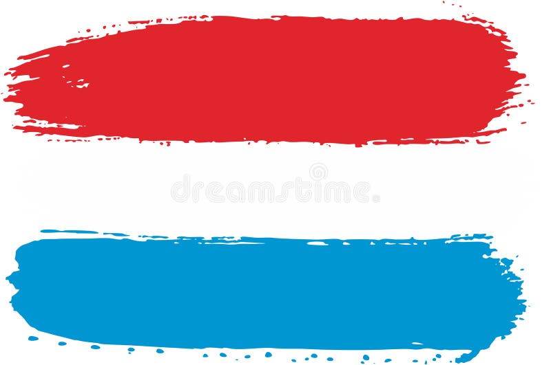 Luxembourg sjunker vektorhanden som målas med den rundade borsten vektor illustrationer Luxembourg sjunker vektorhanden som målas med den rundade borsten vektor illustrationer