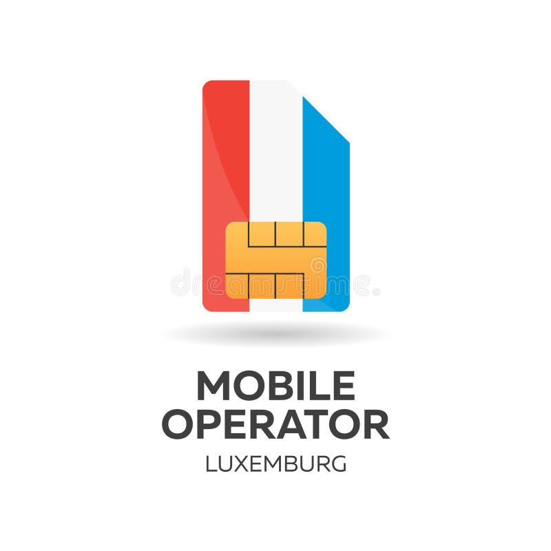 Luxemburg Mobile Operator. SIM Card with Flag. Vector Illustration