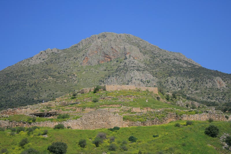 The ruins of the ancient city Mycenae in Greece, Peloponnese. The ruins of the ancient city Mycenae in Greece, Peloponnese