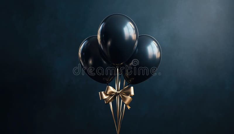 Luxurious Birthday Greeting Card Featuring Realistic Balloons And Ribbon royalty free stock photography