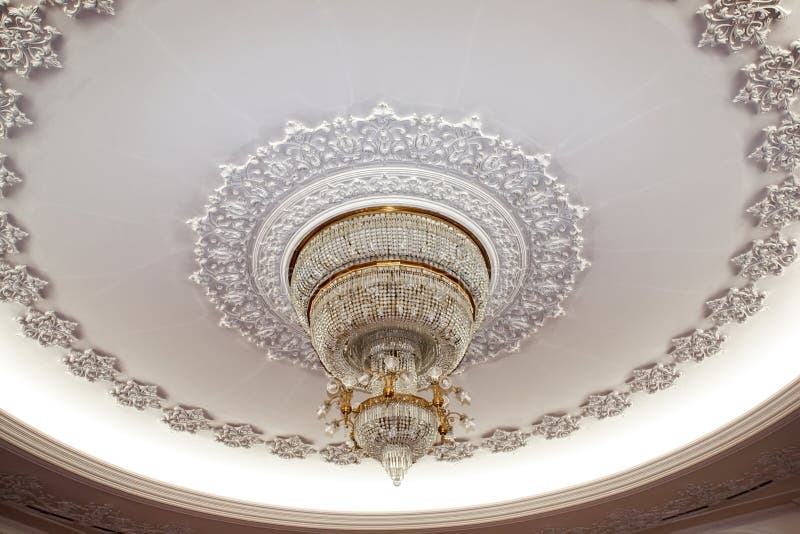Luxurious crystal chandelier royalty free stock photos
