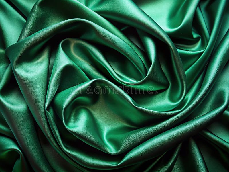 Luxurious Dark Emerald Green Silk Satin Fabric A Wide Flat Lay Background Perfect for Ecommerce Websites Product vector illustration