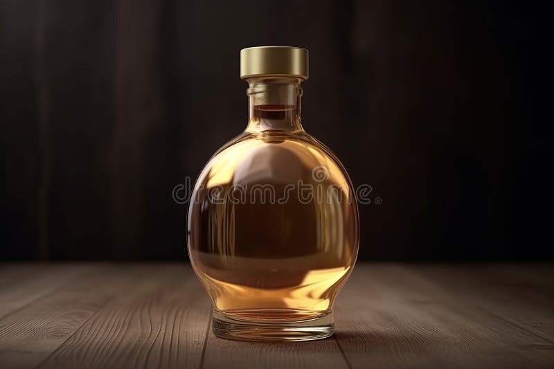 Liquid gold pouring from bottle onto wood table generated by AI 26351285  Stock Photo at Vecteezy