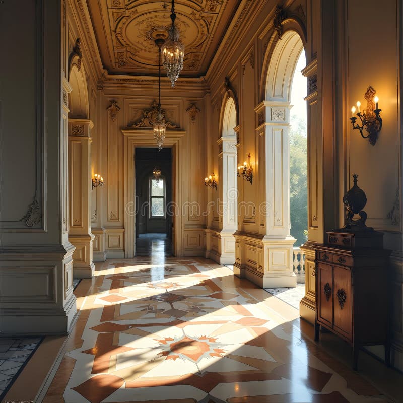 Luxurious Interior Design A Captivating View from Above stock illustration
