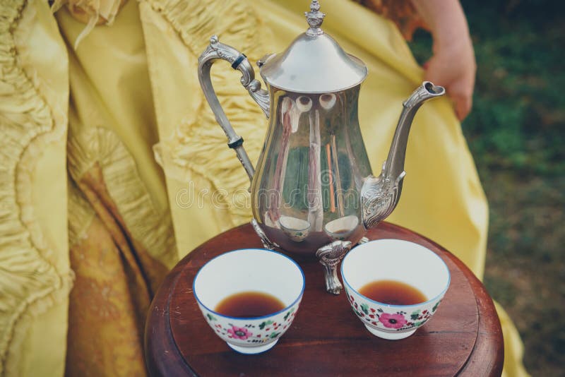 Luxurious Medieval Coffee Service, Close Up Stock Photo Image of