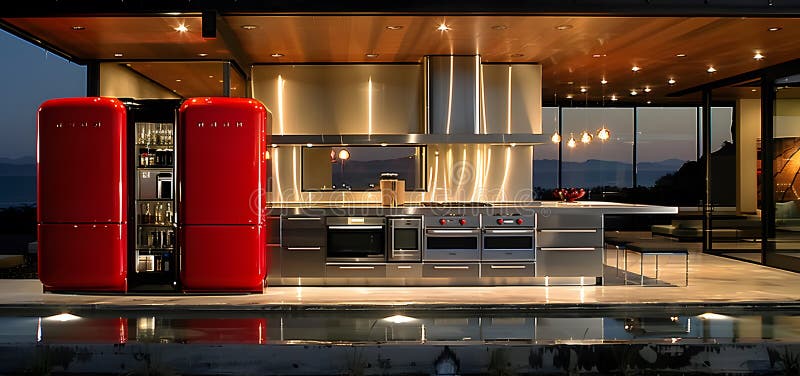 Luxurious new kitchen with new and high-tech appliances High quality photo royalty free stock images