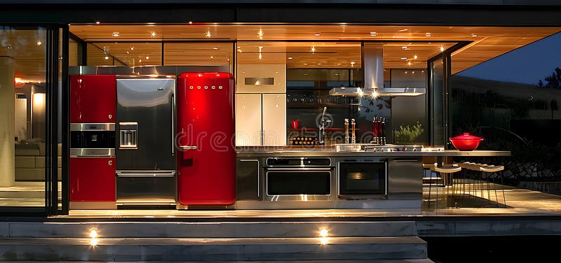 Luxurious new kitchen with new and high-tech appliances High quality photo royalty free stock image