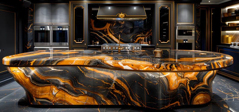 Luxurious new kitchen with new and high-tech appliances High quality photo royalty free stock photography