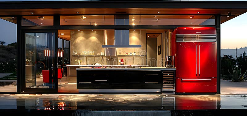 Luxurious new kitchen with new and high-tech appliances High quality photo royalty free stock photography