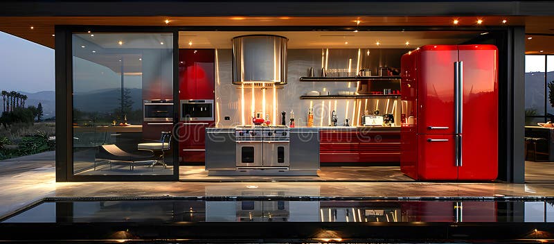 Luxurious new kitchen with new and high-tech appliances High quality photo royalty free stock images