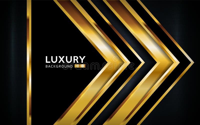 Luxurious premium black abstract background with golden lines vector illustration