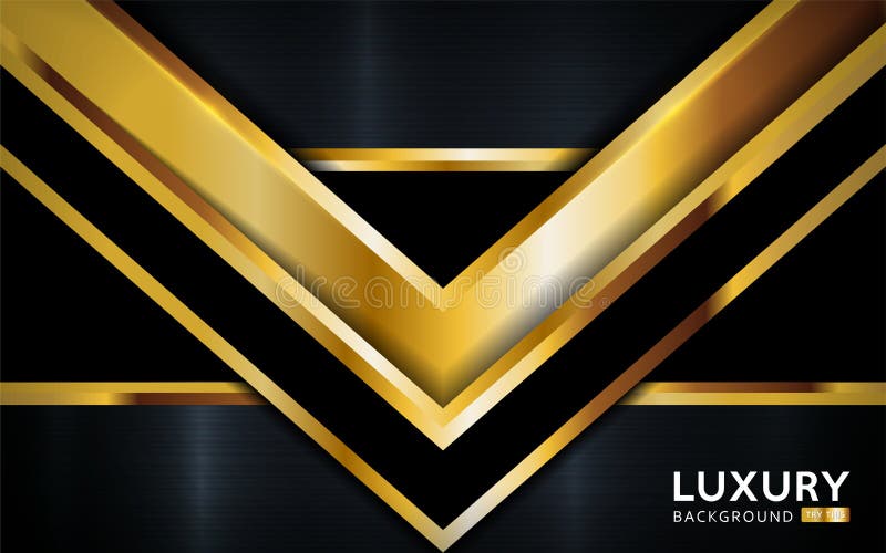 Luxurious premium black abstract background with golden lines vector illustration