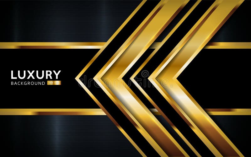 Luxurious premium black abstract background with golden lines vector illustration