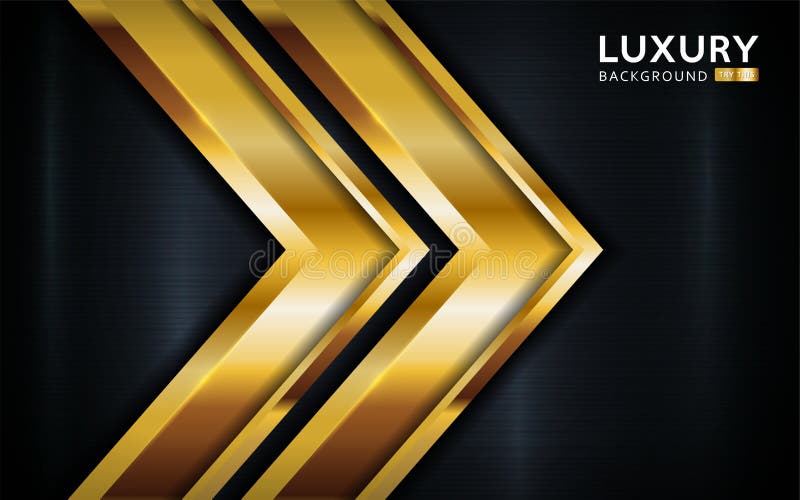 Luxurious premium black abstract background with golden lines royalty free illustration