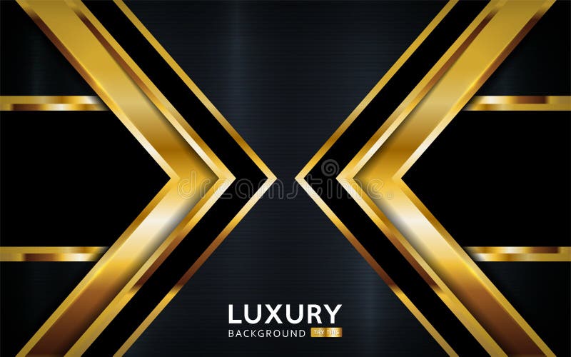 Luxurious premium black abstract background with golden lines vector illustration