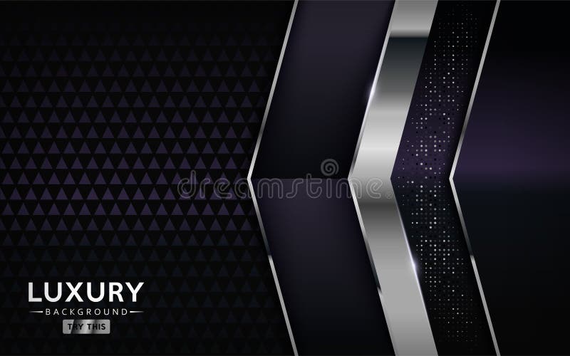 Luxurious premium dark purple abstract background with silver lines. Overlap textured layer design royalty free illustration