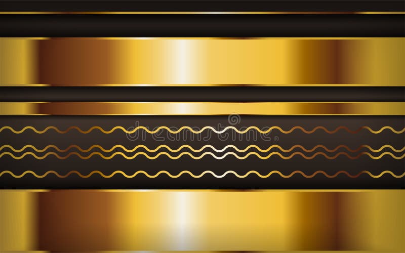 Luxurious premium golden brown abstract background with golden lines. Overlap textured layer design royalty free illustration