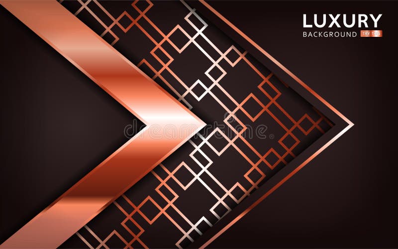 Luxurious premium rose gold brown abstract background with bronze lines stock illustration
