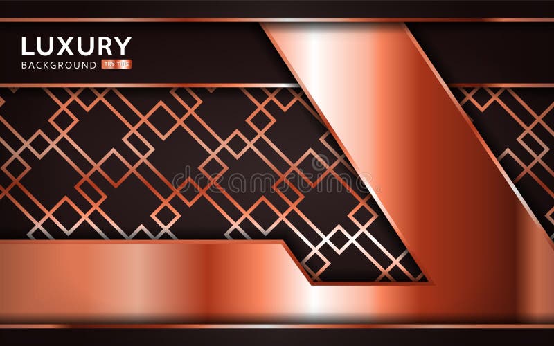 Luxurious premium rose gold brown abstract background with bronze lines vector illustration