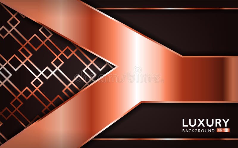 Luxurious premium rose gold brown abstract background with bronze lines vector illustration