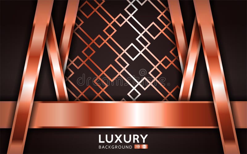Luxurious premium rose gold brown abstract background with bronze lines vector illustration