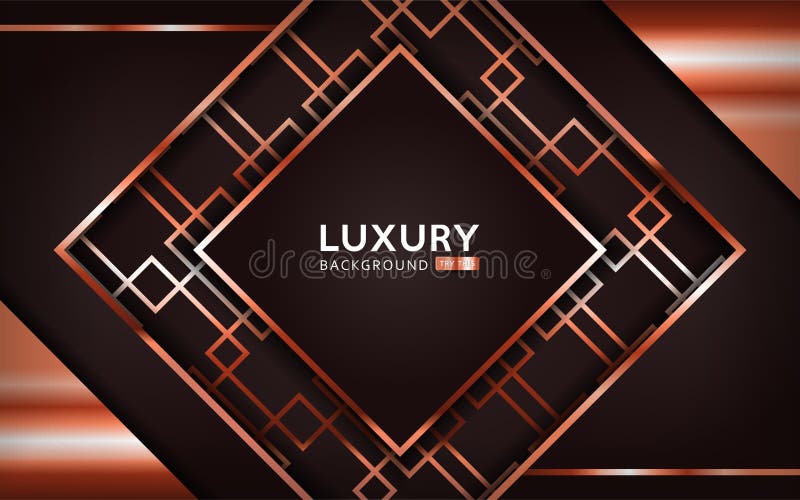 Luxurious premium rose gold brown abstract background with bronze lines stock illustration