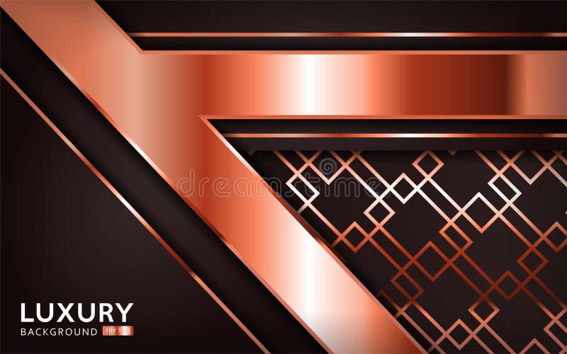 Luxurious premium rose gold brown abstract background with bronze lines vector illustration