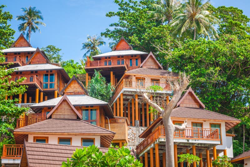 A luxurious resort in Phi Phi Island, a tropical Thailand island royalty free stock image A luxurious resort in Phi Phi Island, a tropical Thailand island royalty free stock image