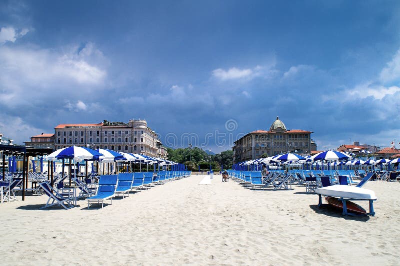 Luxurious rest on the beach in Viareggio in the low season