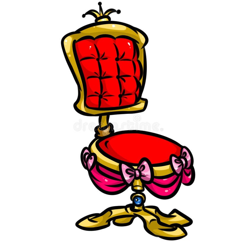 Luxurious Rich Computer Chair Cartoon Illustration Stock Illustration