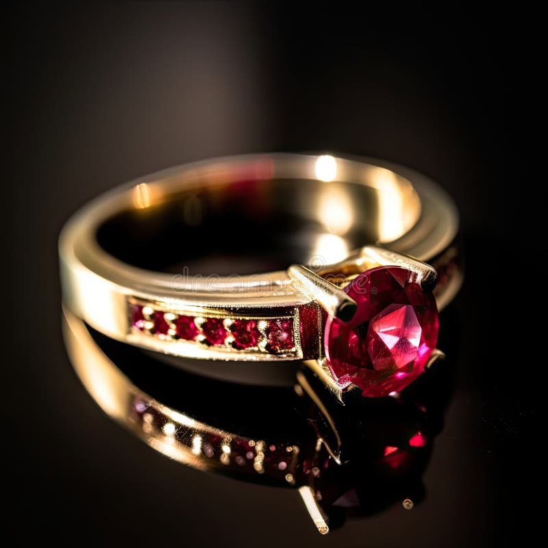 Luxurious ring with ruby. stock illustration