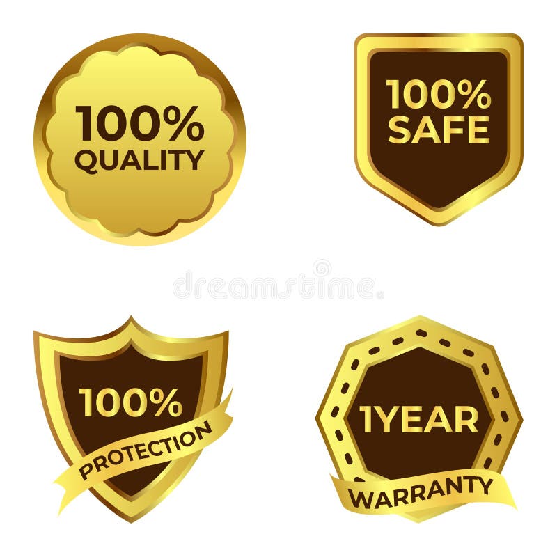 Luxurious Shield Badge Collection with Golden Color Ribbon, Dark and ...