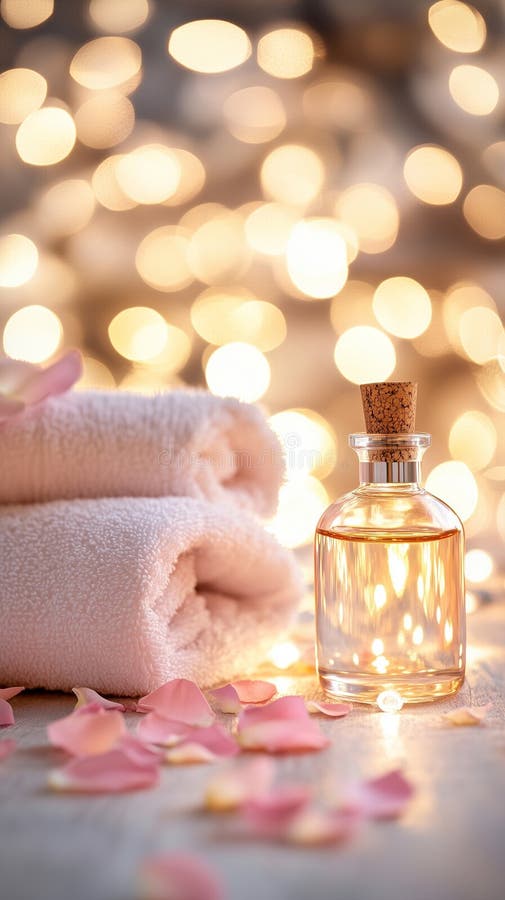 Discover serenity in a luxurious spa setting featuring plush robes, aromatic oils, and delicate rose petals. This harmonious composition embodies relaxation and indulgence, offering a perfect escape into soothing calmness. Ideal for those seeking rejuvenation and pampering. The image is AI-generated to reflect an ideal spa experience. Pampering experience stock images, royalty-free photos and pictures