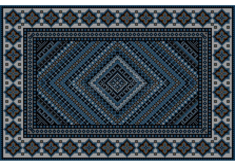 Luxurious Vintage Oriental Rug in Blue Shades with Original Pattern