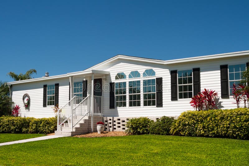 Luxurious white mobile home