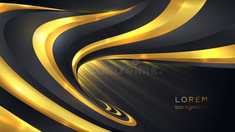 Luxuriöse abstrakte Goldkomposition mit goldenen Elementen stock abbildung