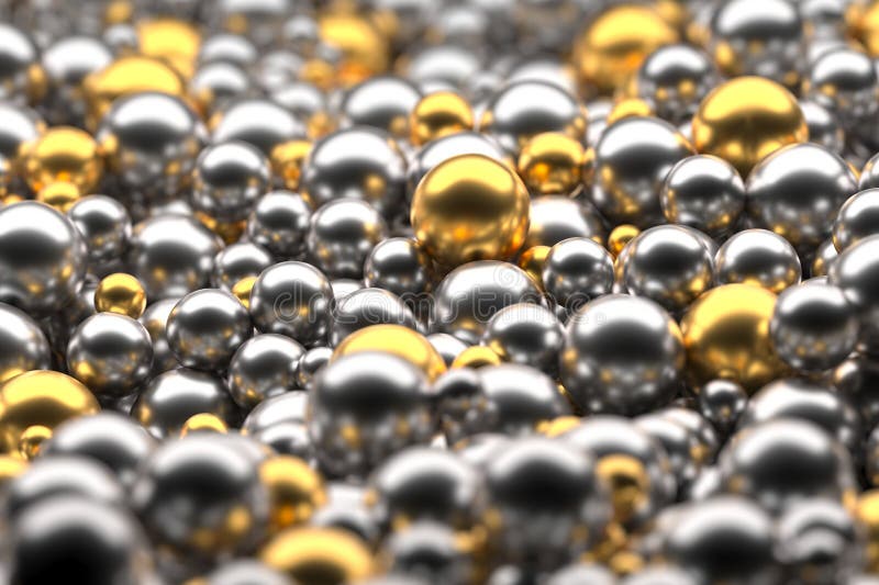 Luxuriöse Gold- und Silberkugeln abstrakter Hintergrund für modernes Design lizenzfreie abbildung