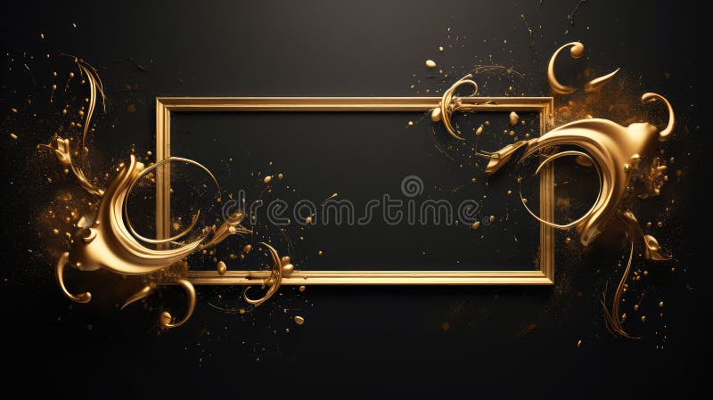 Luxuriöses Goldscroll-Design stock abbildung