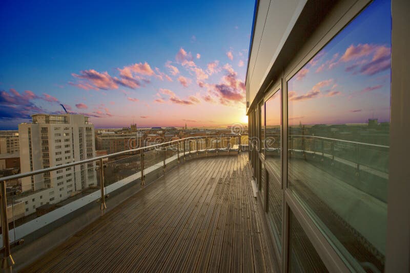 Apartment terrace stock image. Image of brown, table 17828833
