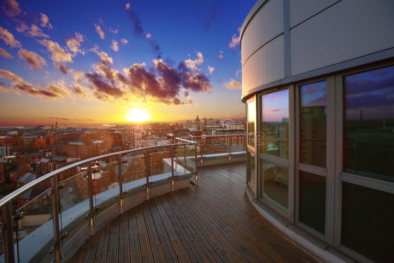 Picture of Luxury Apartment Panoramic City View Sunset Interior ... - Dreamstime
