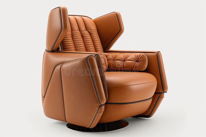 Luxury Armchair with Adjustable Headrest and Highquality Leather Upholstery Stock Illustration
