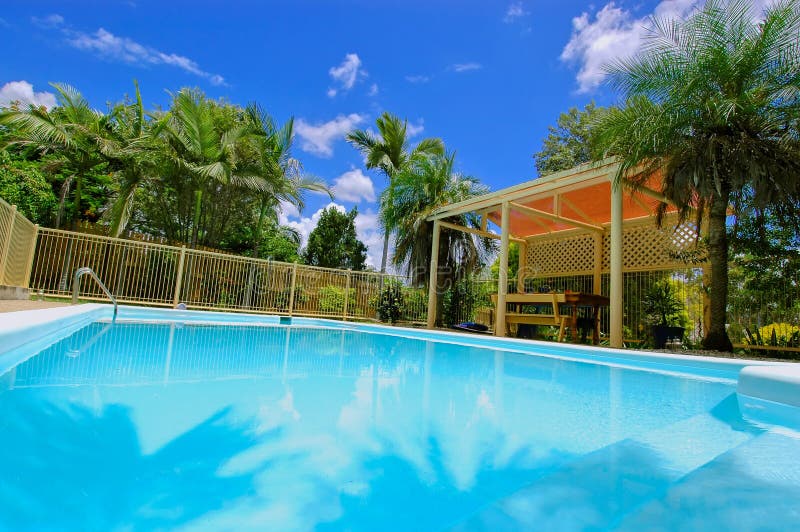 Luxury backyard swimming pool