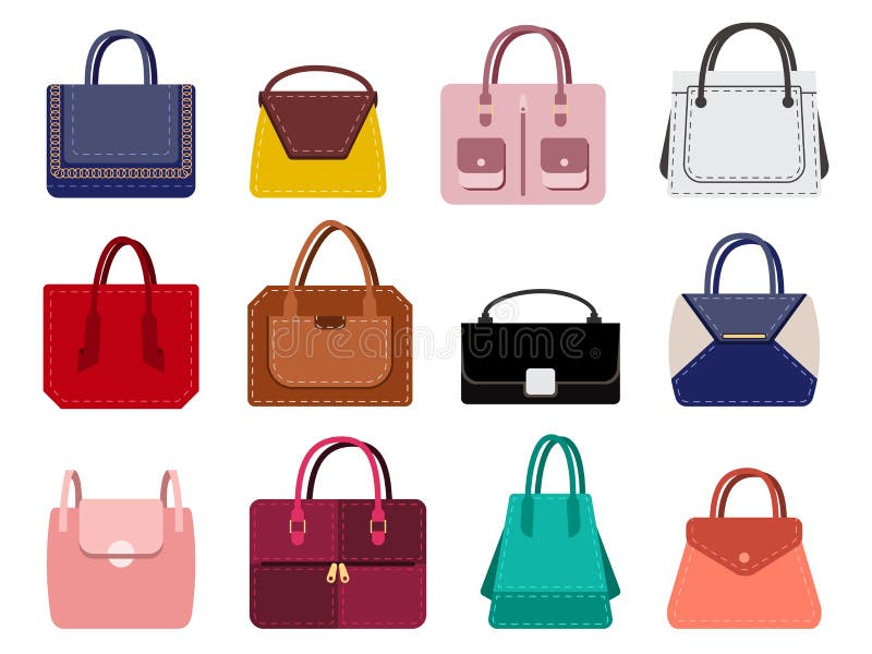 Female and male handbags. Fashion lady purse and bag accessories vecto By  Microvector