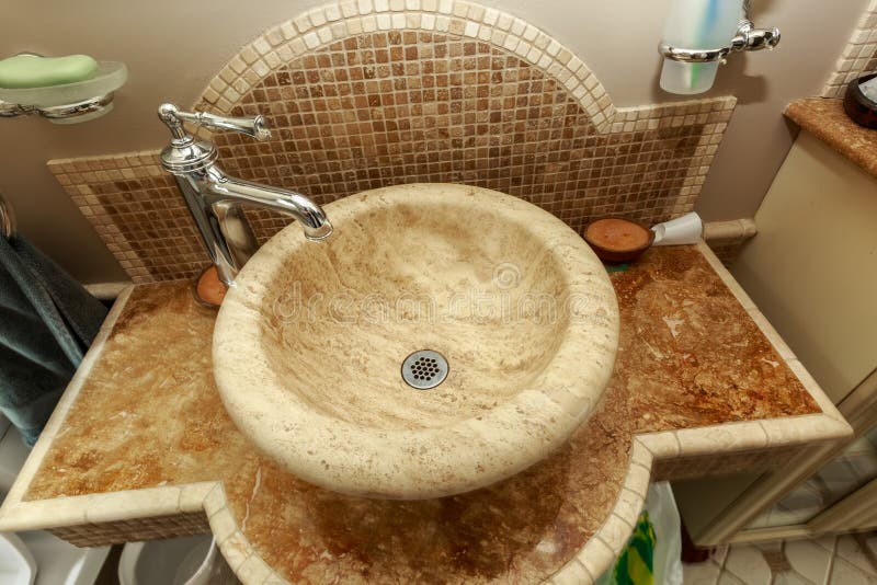 Luxury bathroom sink stock image. Image of colonial, chrome 32580233